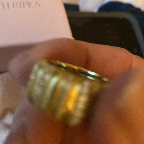 Beautiful ring done in 14k overlay gold with cubic Zirconia Size 6 New no tags - Picture 5 of 9